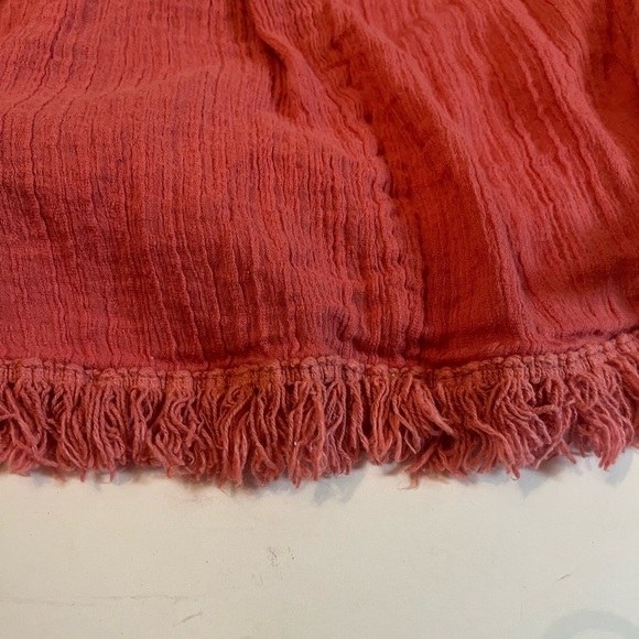 Free People Tassel Tie Cami Crop Top Salmon Sz M - Picture 5 of 6